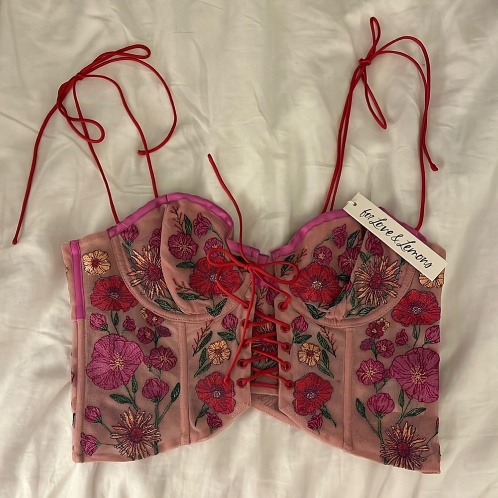 For Love & Lemons Kaylee Crop Corset Top